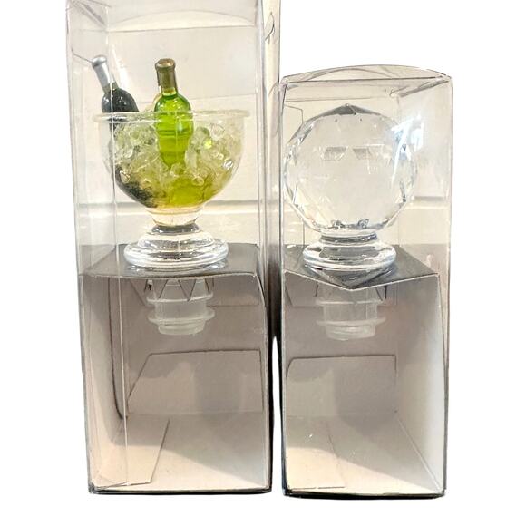 Acrylic Prodyne Gem Bottle Stoppers Ice Bucket & Faceted Prism-Set of 2 - Picture 5 of 10